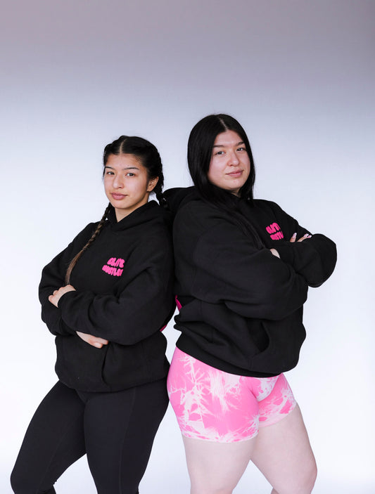 Black Puff Print Hoodie