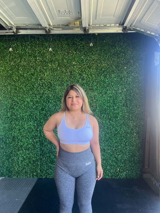 White Cross Back Sports Bra