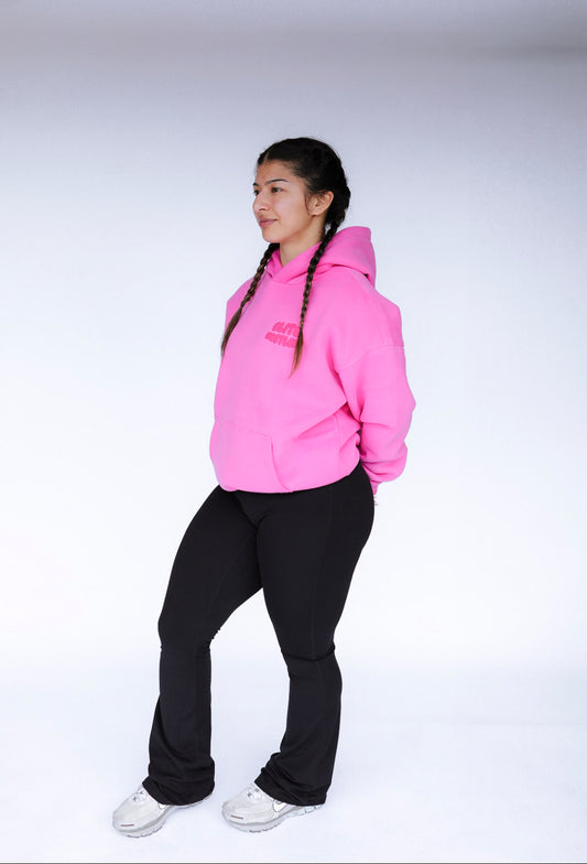 Candy Pink Puff Print Hoodie