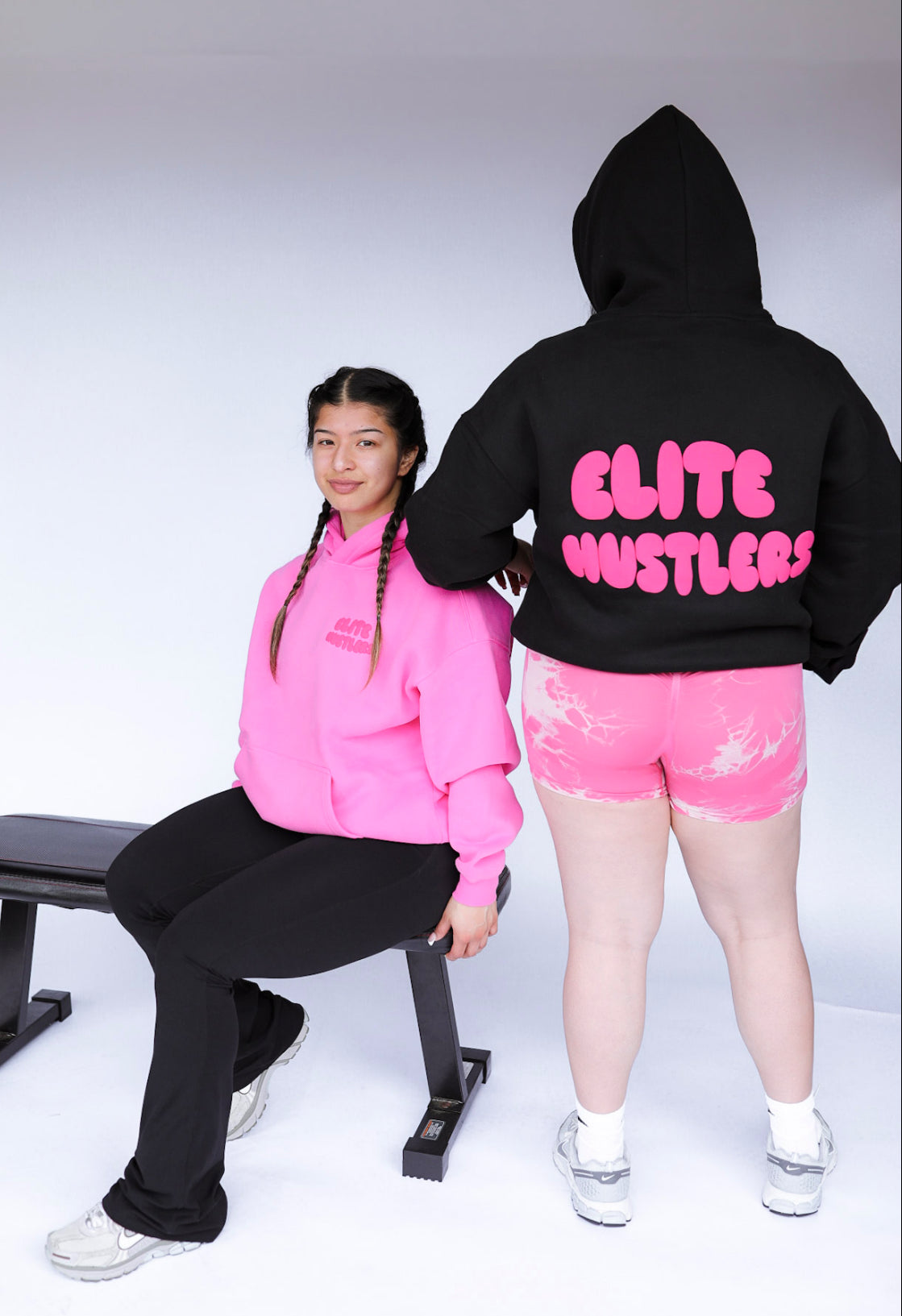 Black Puff Print Hoodie