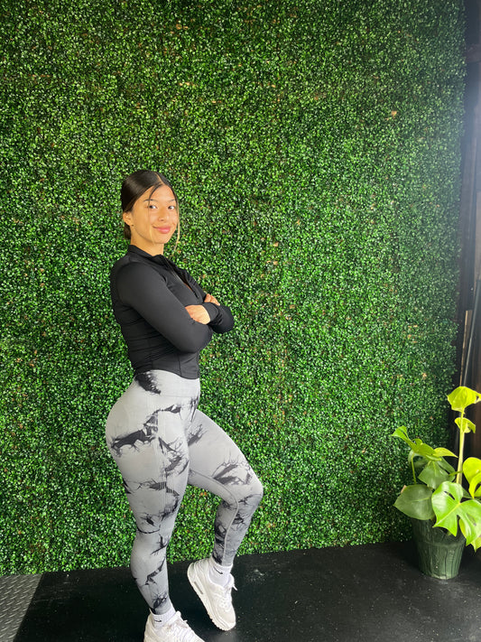 Dark Gray Tie Dye Leggings