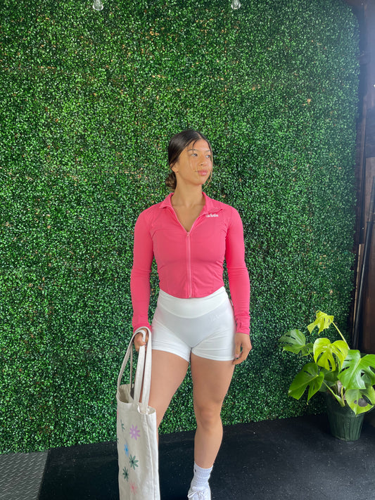Hot Pink Bbl Zip Up Jacket