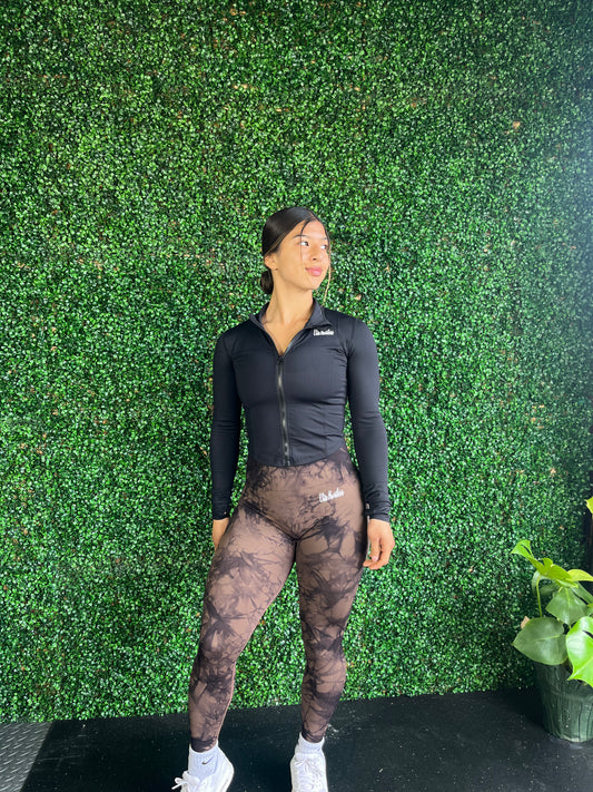 Dark Brown Tie Dye Leggings