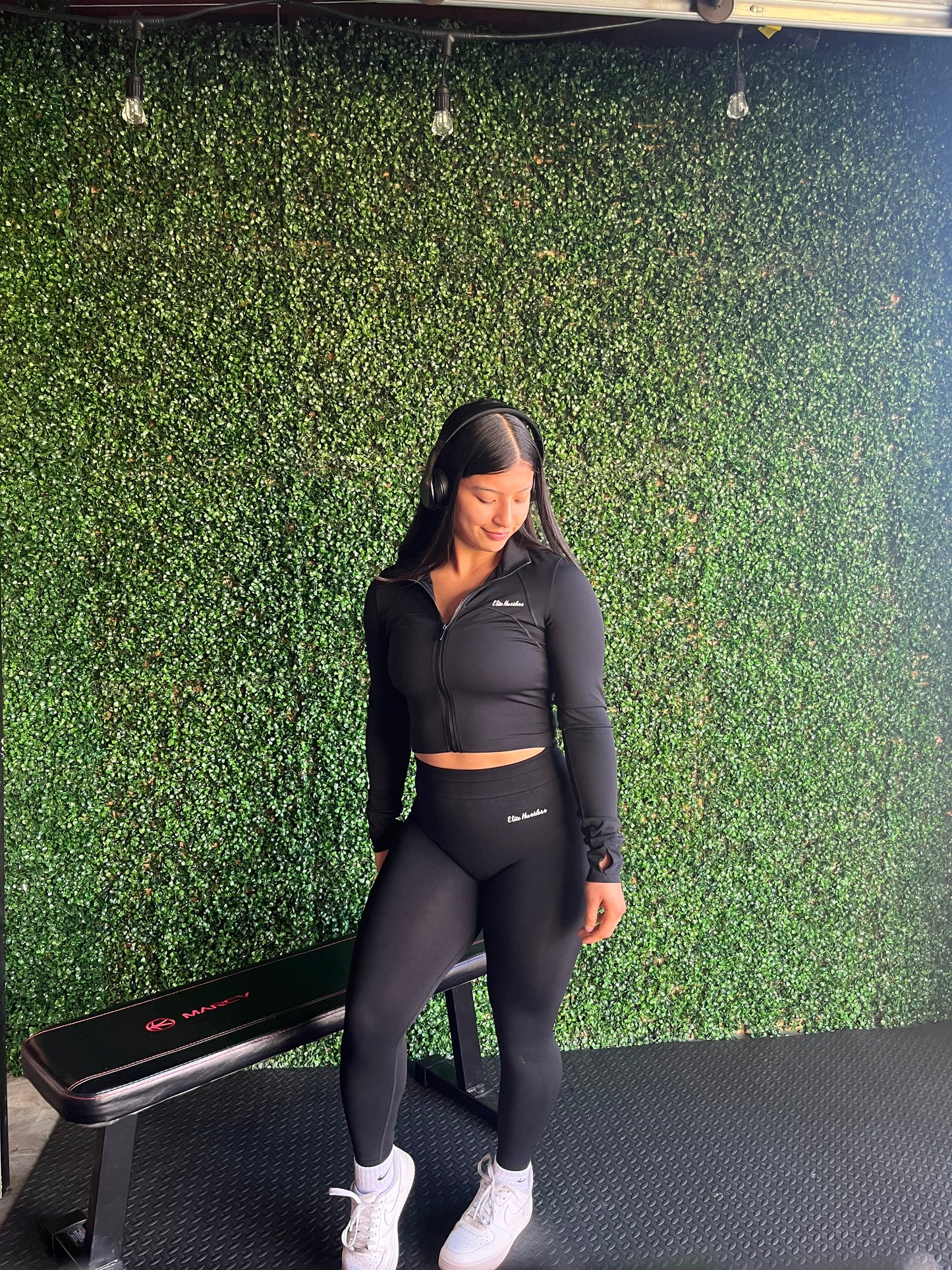 Crop Zip Up Black Jacket