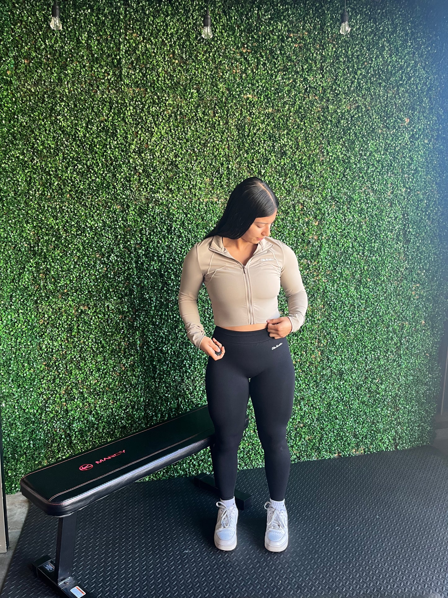 Crop Zip Up Mocha Jacket