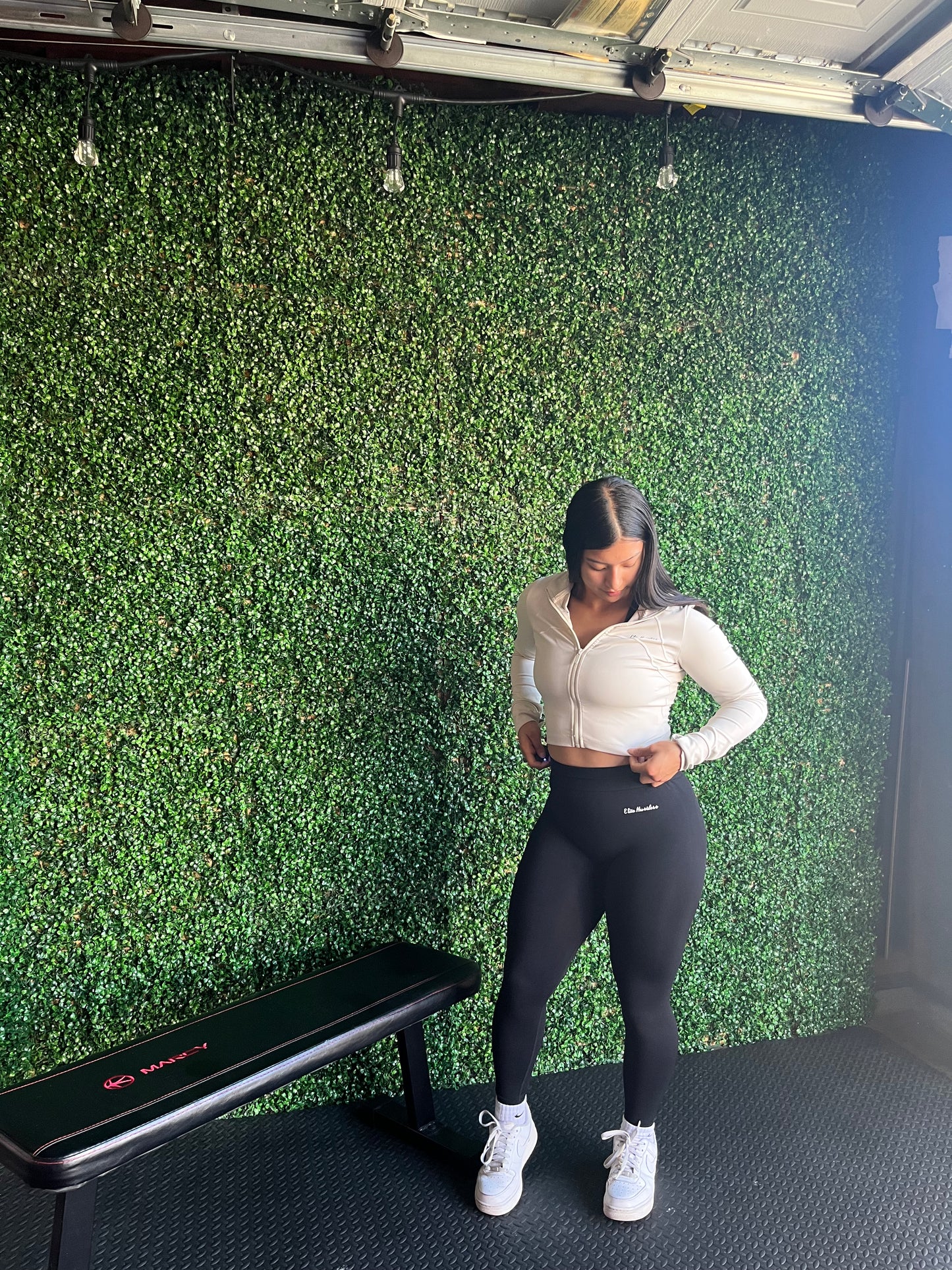 Crop Zip Up Ivory Jacket