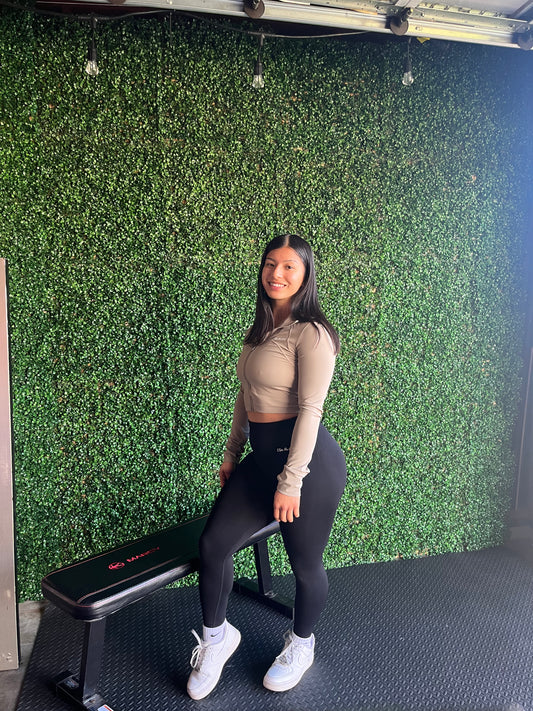 Crop Zip Up Mocha Jacket